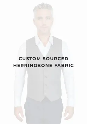 Dark Grey Herringbone Vest - Gamso Party