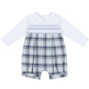 Deolinda Boys Navy Tartan Romper