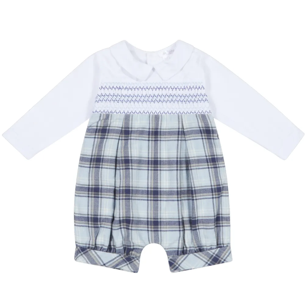 Deolinda Boys Navy Tartan Romper