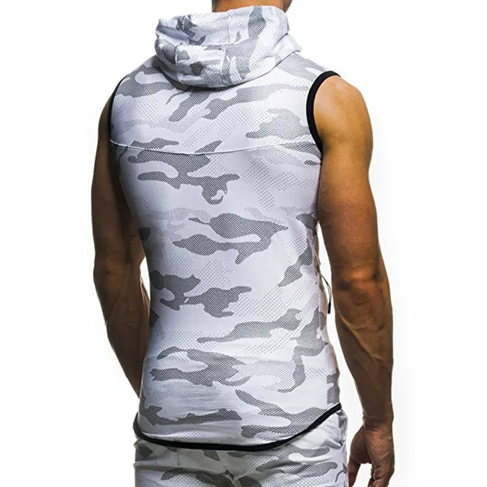 Digital Printing Battlefield Camo Sleeveless Hooded Vest