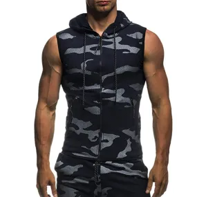 Digital Printing Battlefield Camo Sleeveless Hooded Vest