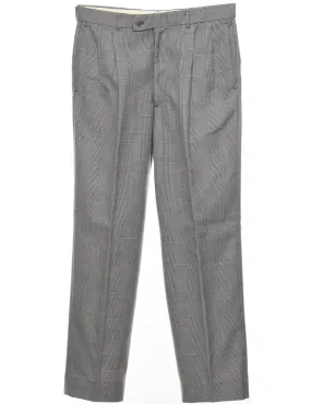 Dogtooth Check Grey Tapered Trousers - W34 L31