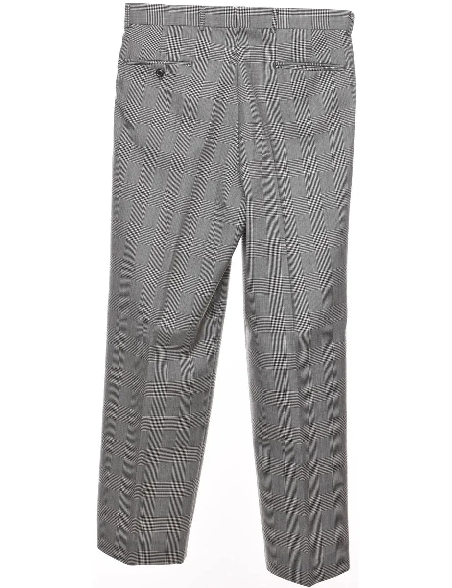 Dogtooth Check Grey Tapered Trousers - W34 L31