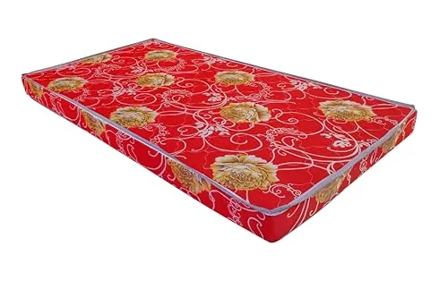 Double Bed Mattress | Soft Comfortable Mattress for Bed, Sleeping- 6X4 inch, Red (4 Inch)