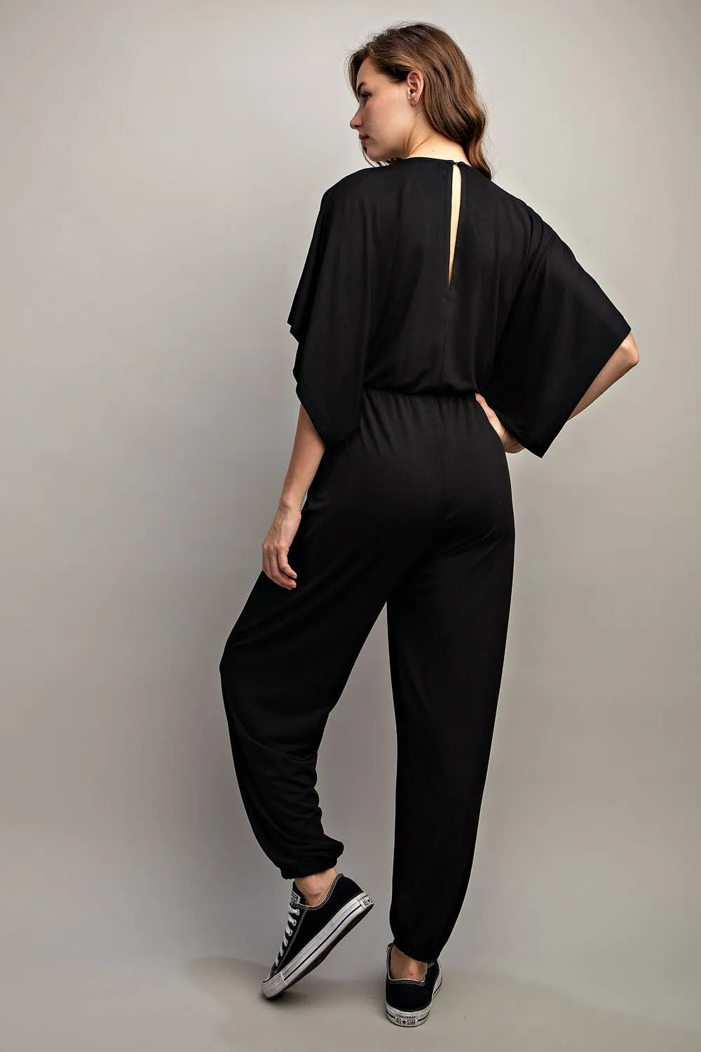 •DYLAN• bat wing, stretch knit jumpsuit