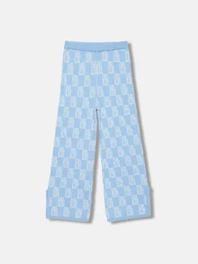 Elle Girls Blue Printed Relaxed Fit Trouser