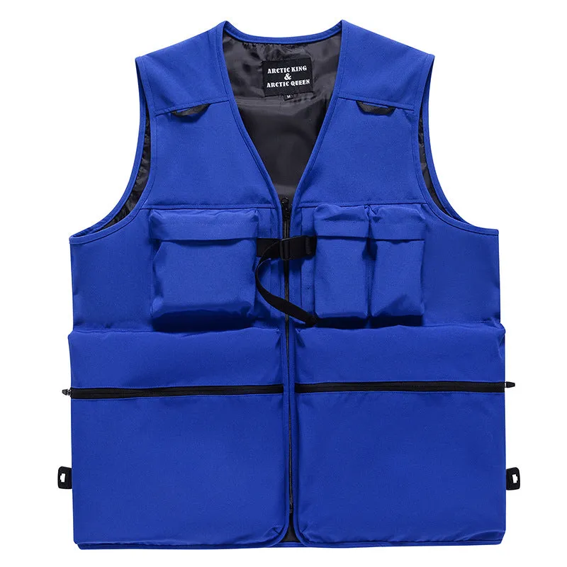 Female Cargo Pocket Ski Snow Vest Windproof Warm Vest