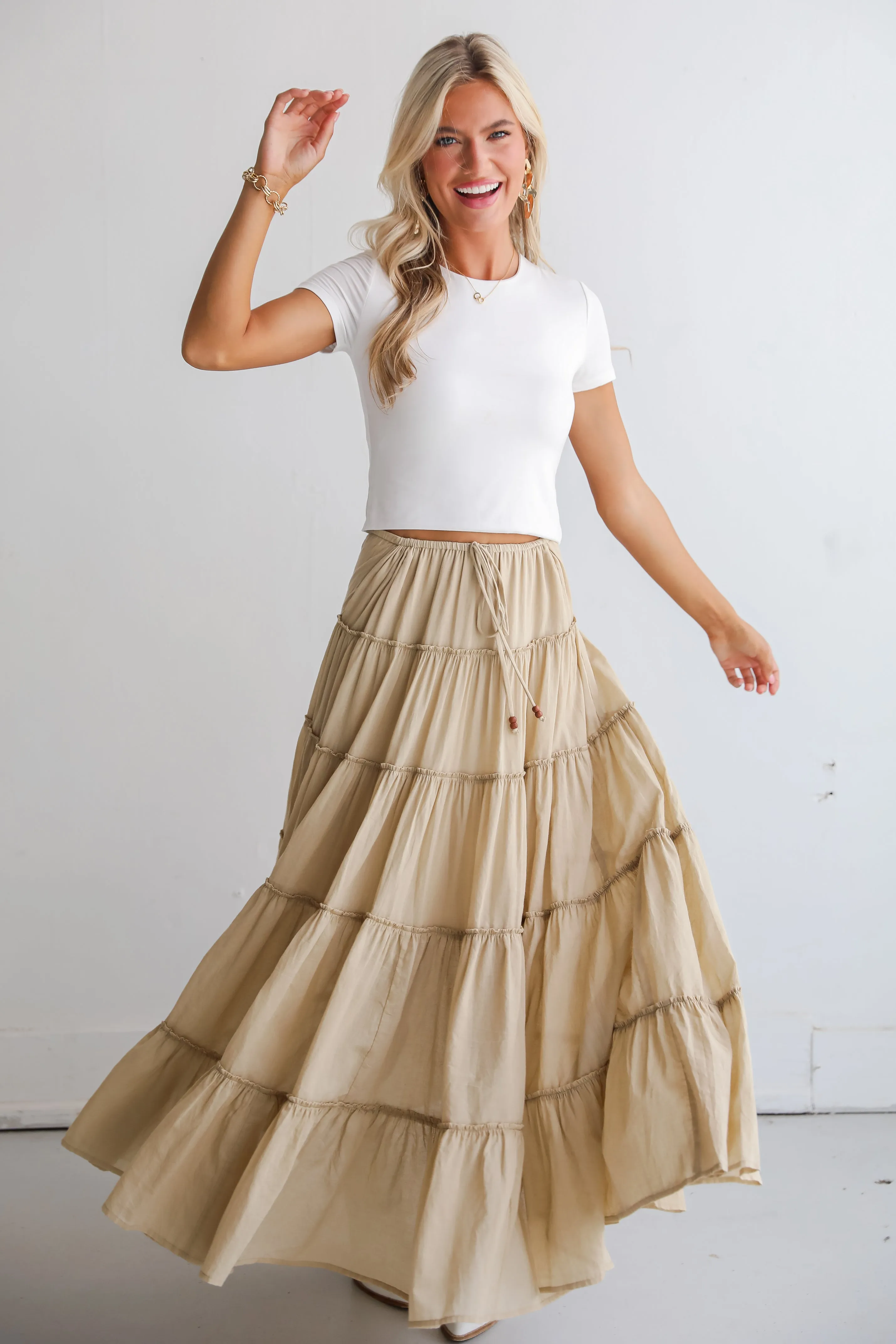 FINAL SALE - Adorable Lifestyle Tiered Maxi Skirt