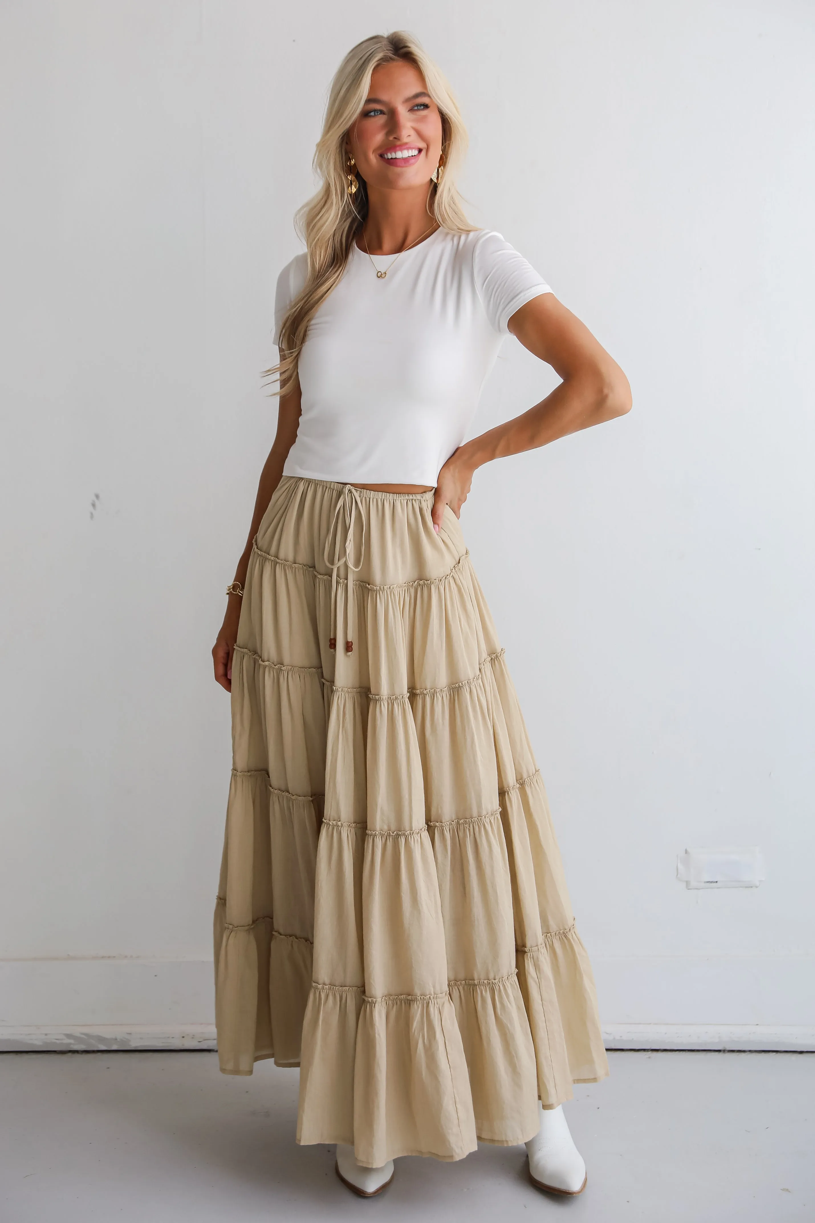 FINAL SALE - Adorable Lifestyle Tiered Maxi Skirt