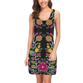 Floral Beadwork IkstsÃ­miwa Vest Dress