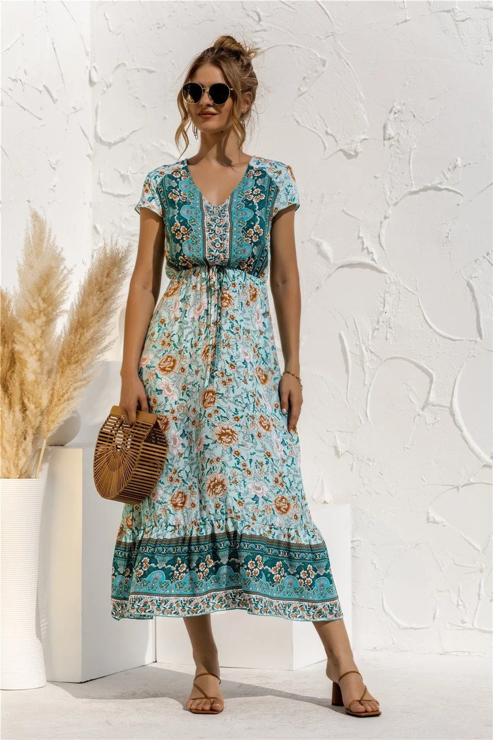 Floral Summer Boho Dress, Bohemian Dress For Women