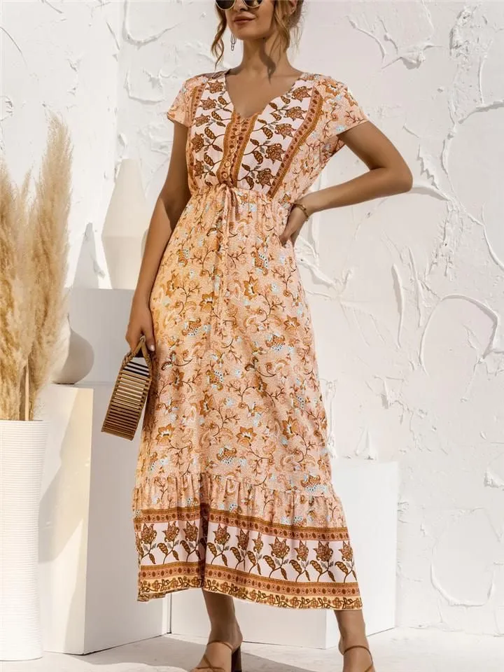 Floral Summer Boho Dress, Bohemian Dress For Women