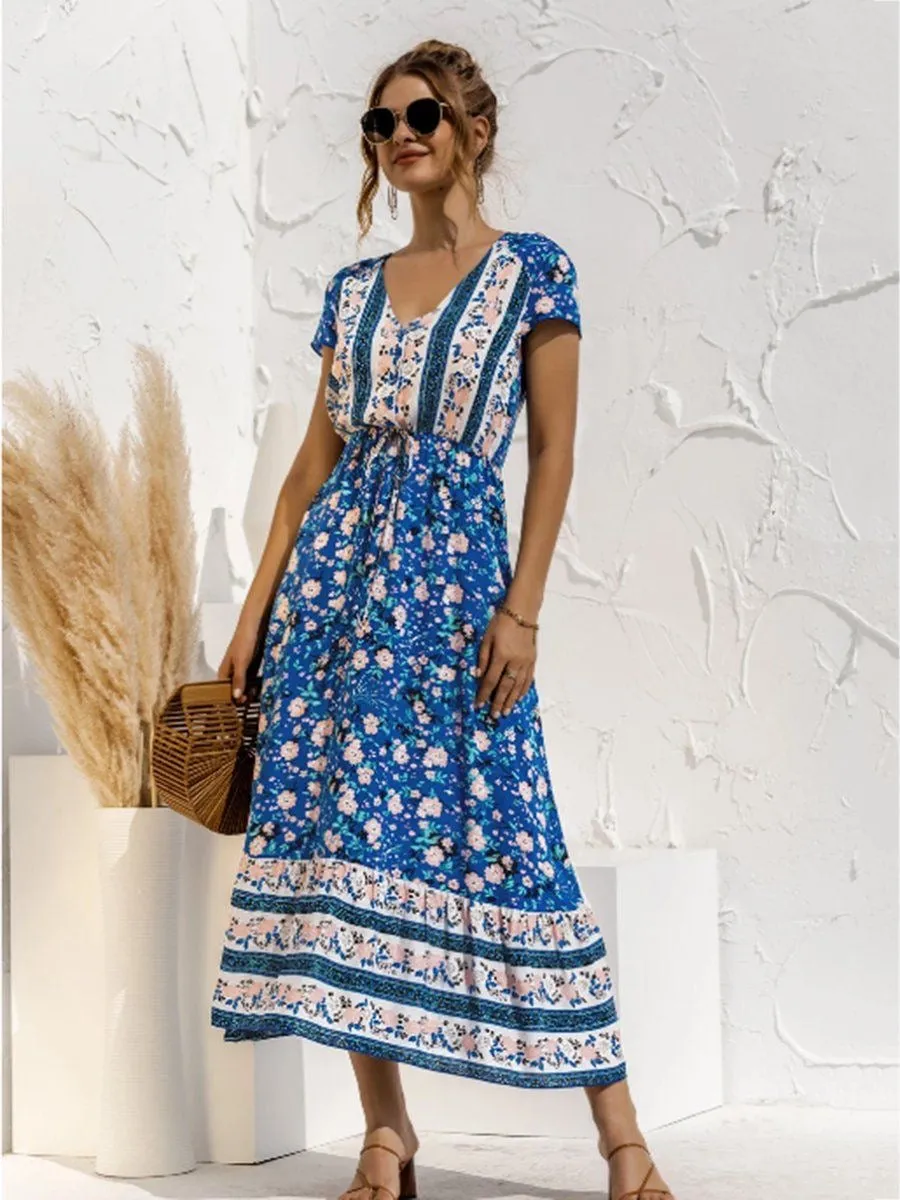 Floral Summer Boho Dress, Bohemian Dress For Women