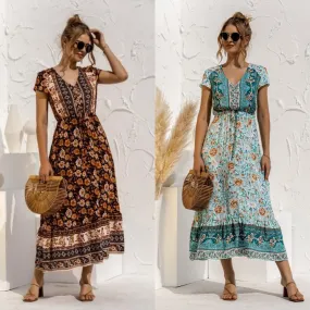 Floral Summer Boho Dress, Bohemian Dress For Women