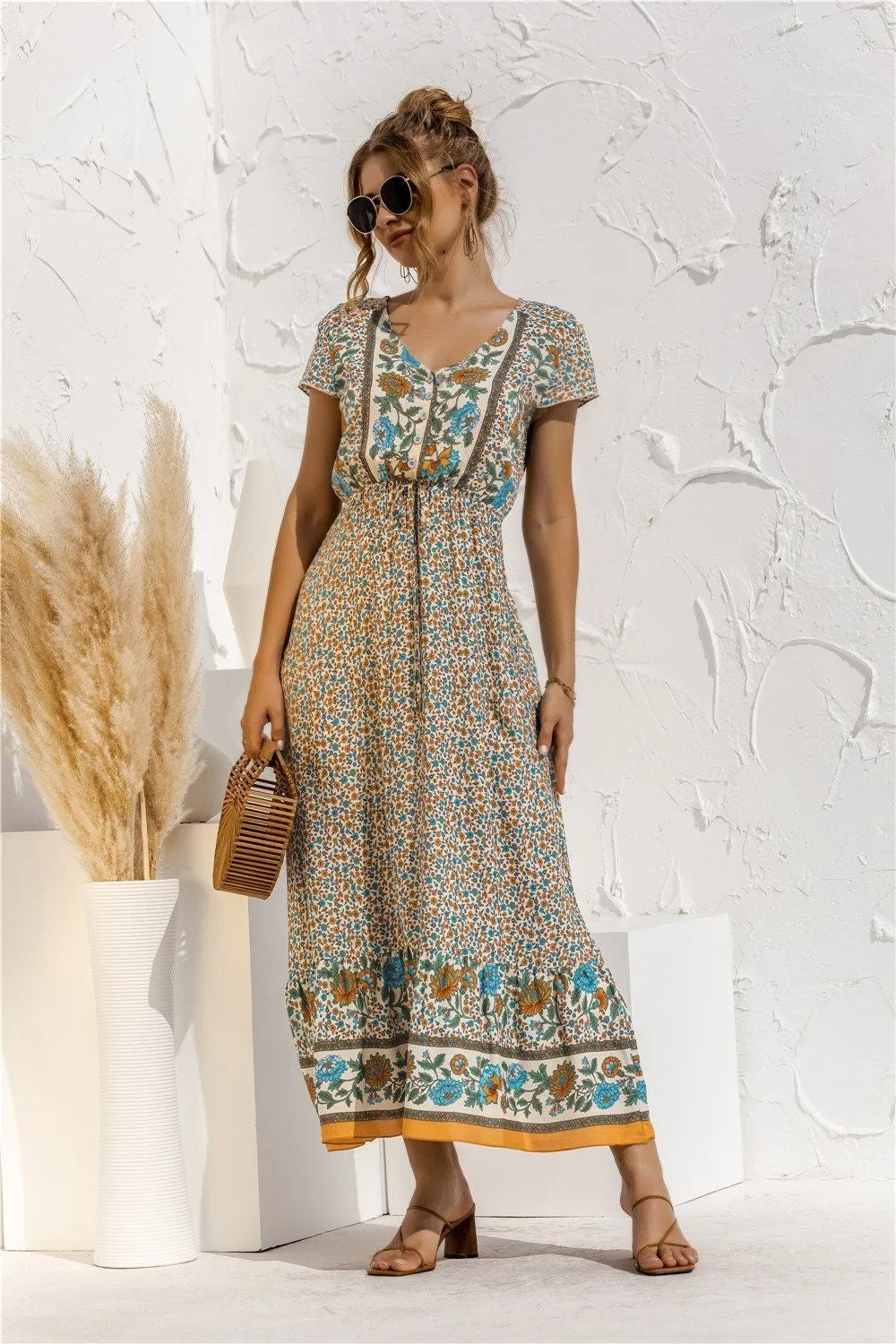 Floral Summer Boho Dress, Bohemian Dress For Women