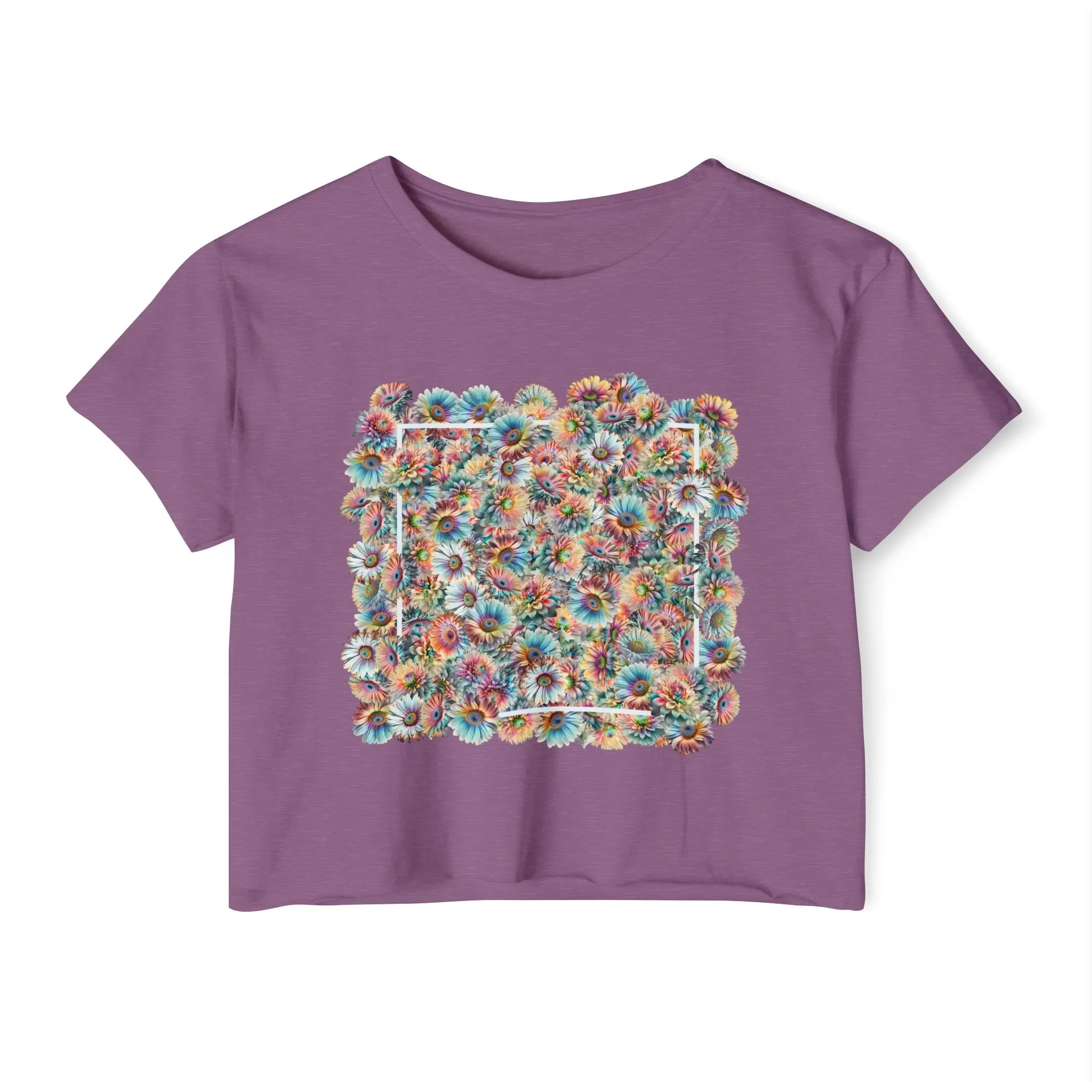 Flower Box Abstract floral design - Cute crop tee