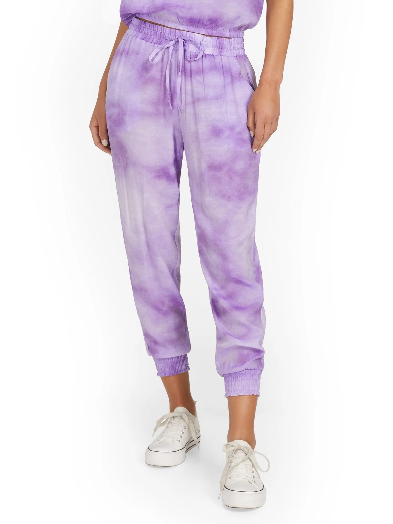 Gauze High-Waisted Tie-Dye Drawstring Jogger Pant