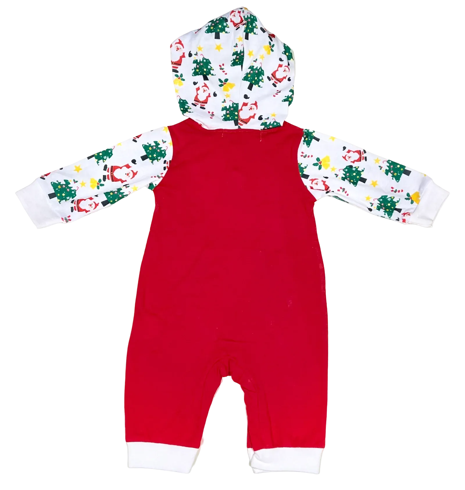 Gender Neutral Baby Holiday Christmas One-Piece Hooded Jumpsuit