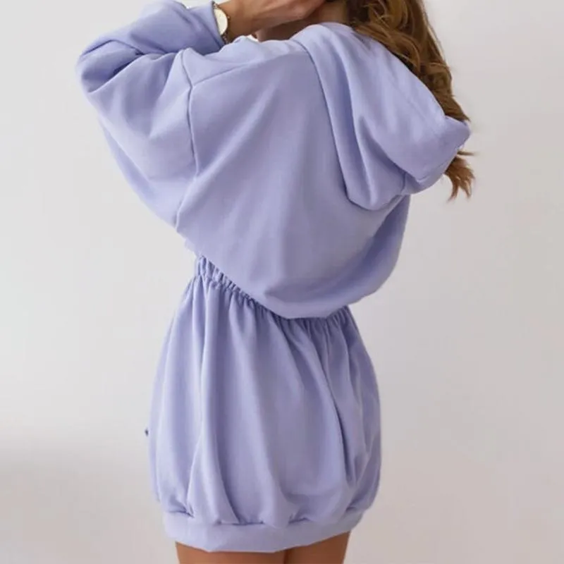 Girls Oversize Long Sleeve Winter Hoodie Sweatshirt Mini Dress