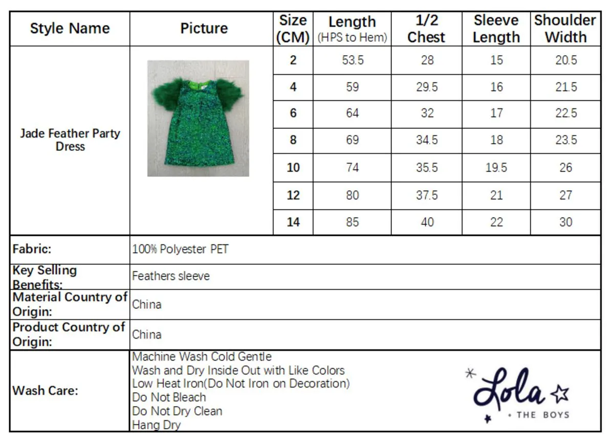 Girls Sequin & Feather Party Dress