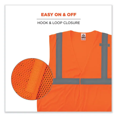 Glowear 8210hl-s Single Size Class 2 Economy Mesh Vest, Polyester, 2x-large, Orange, Ships In 1-3 Business Days