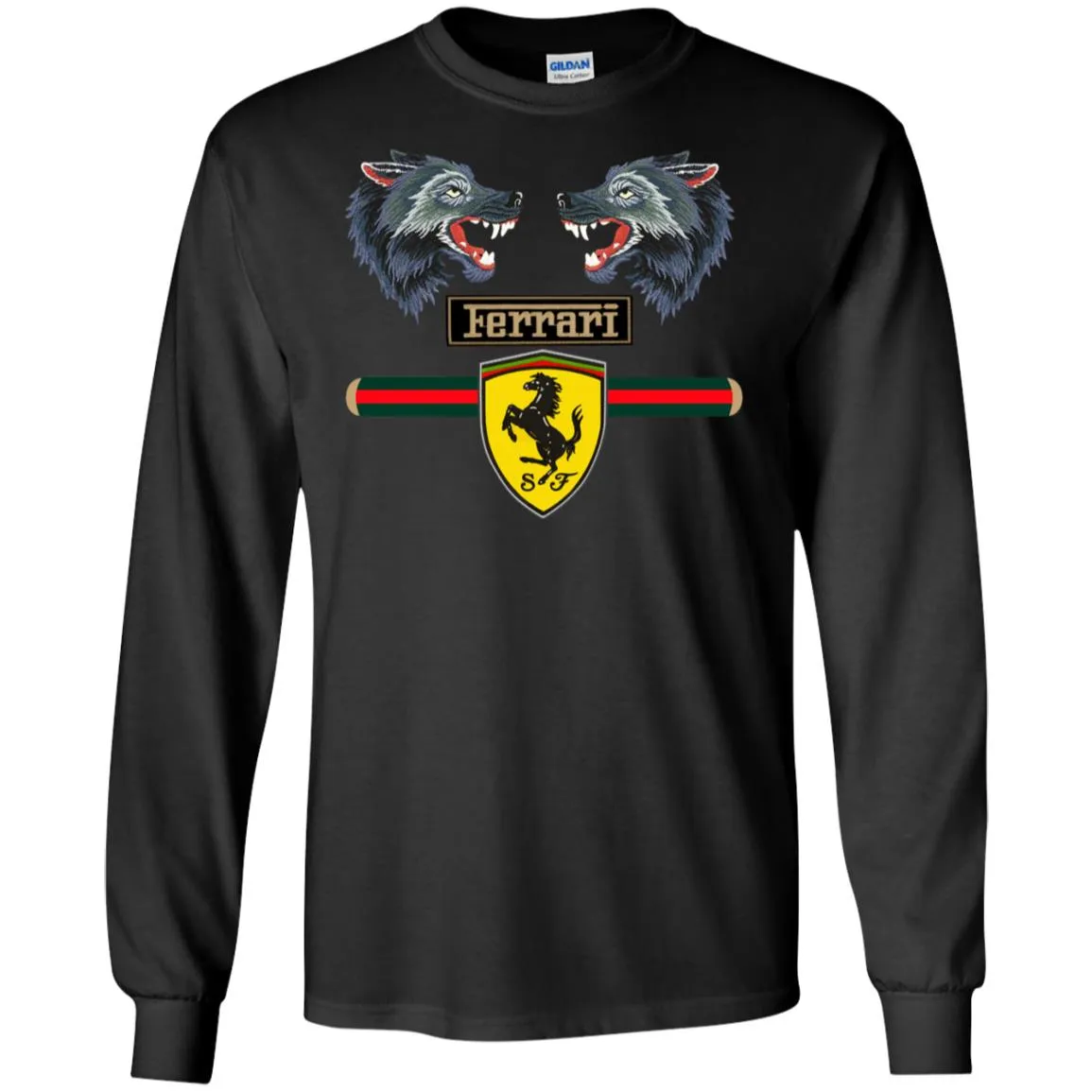 Gucci Ferrari Shirt Men Long Sleeve Shirt