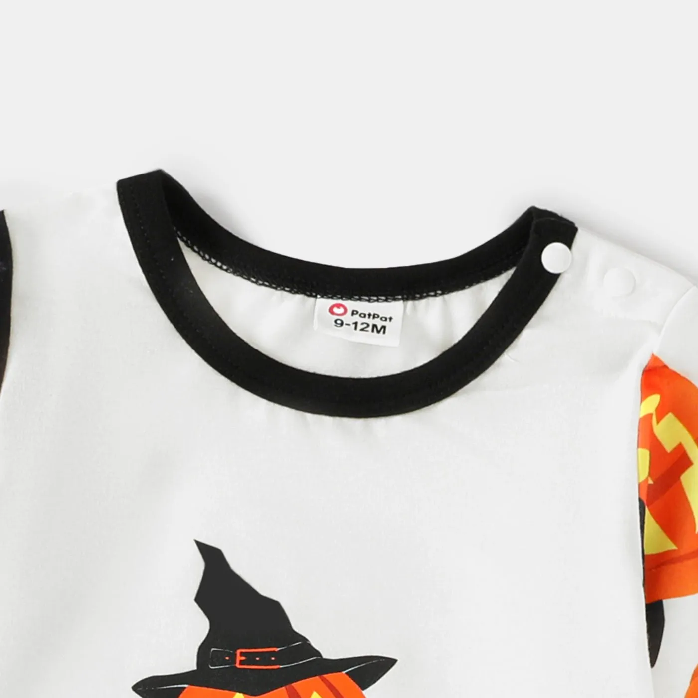 Halloween Family Matching Long-sleeve Letter & Pumpkin Lantern Print Spliced Dresses and Raglan-sleeve T-shirts Sets