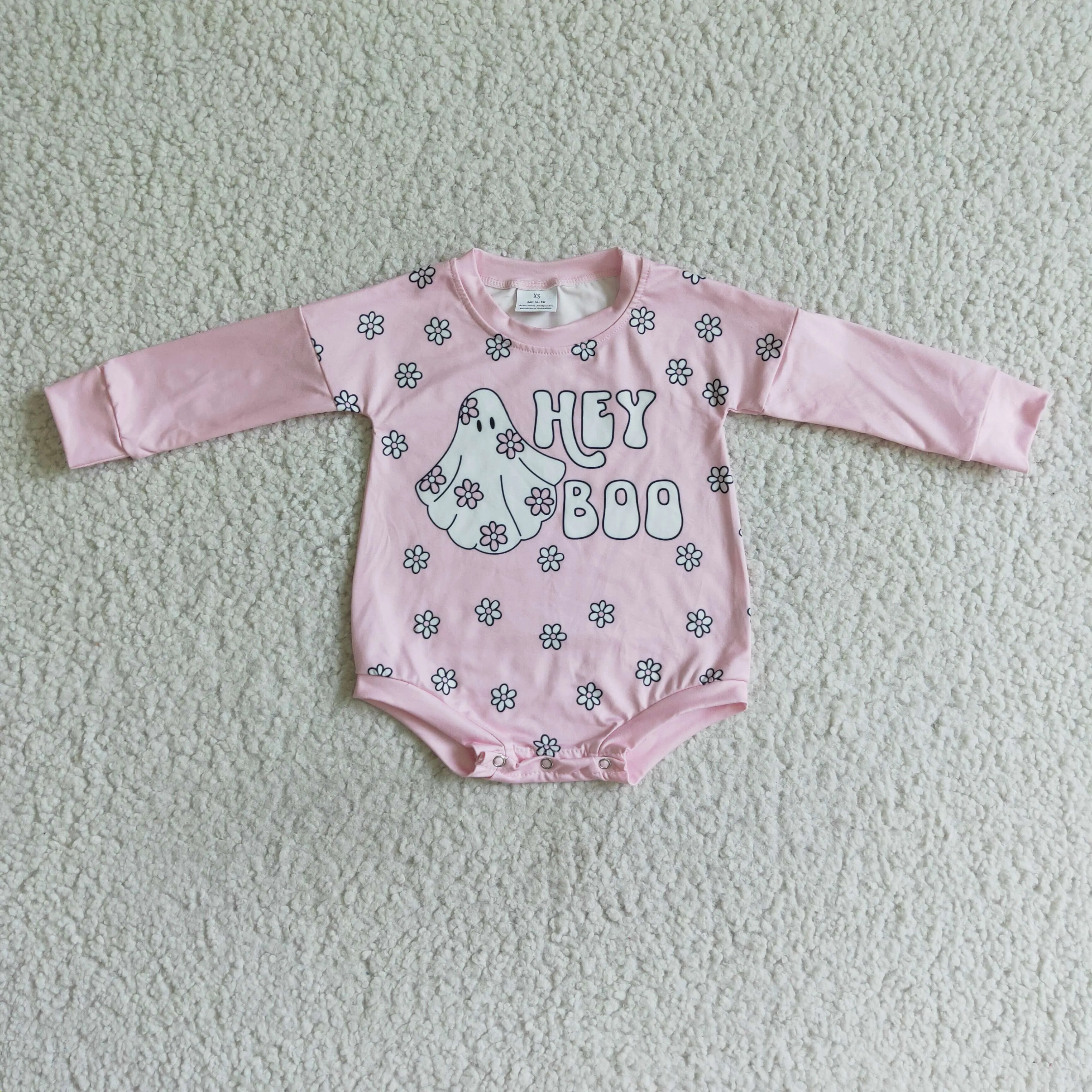 Hey Boo Pink long sleeve romper LR0054