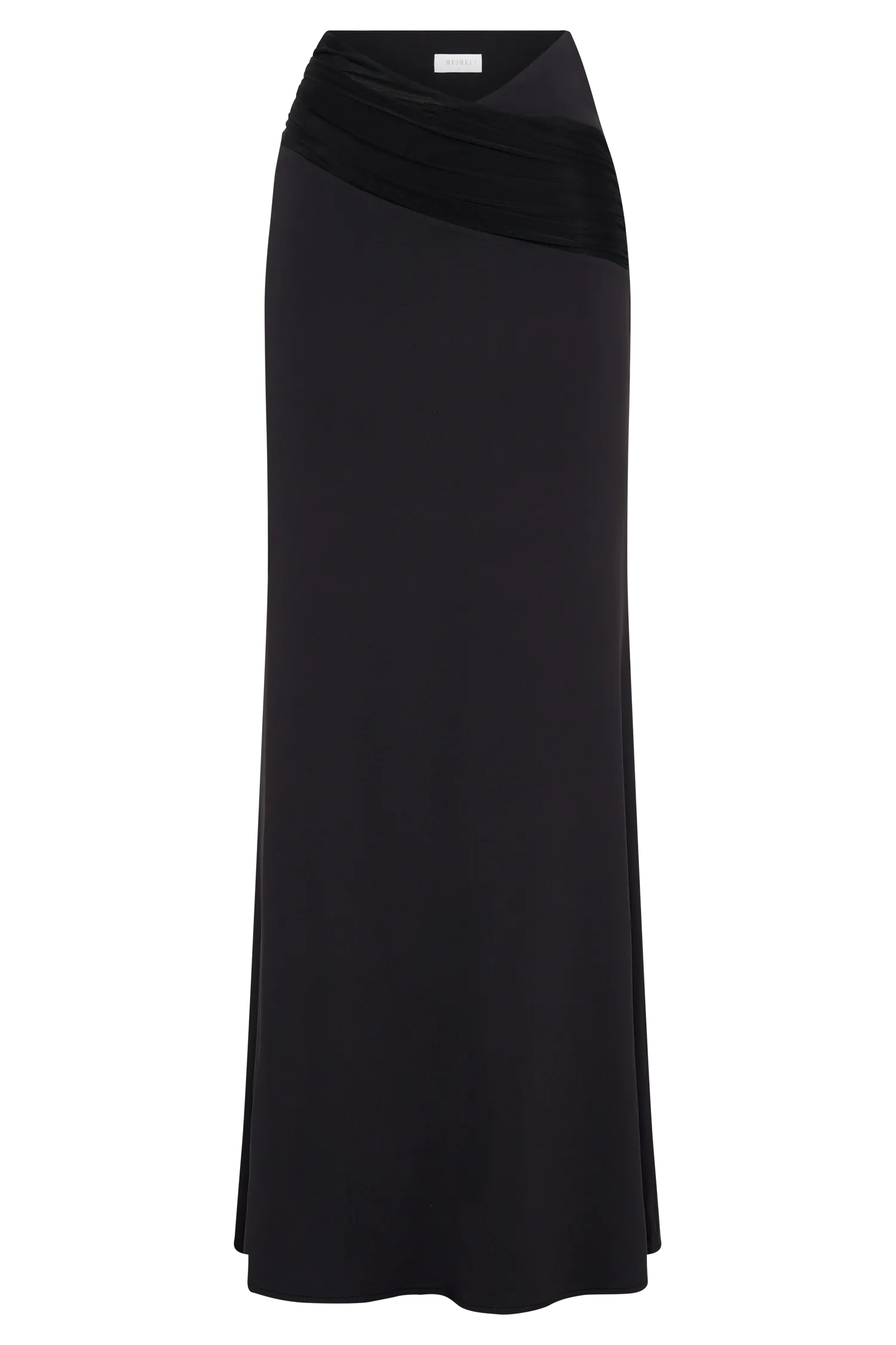 Jules Recycled Nylon And Mesh Maxi Skirt - Black