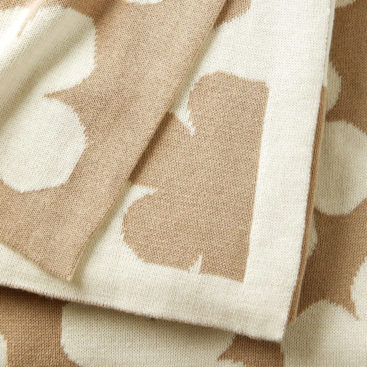 Kenzo K Hanadot Beige Knitted Throw by Yves Delorme