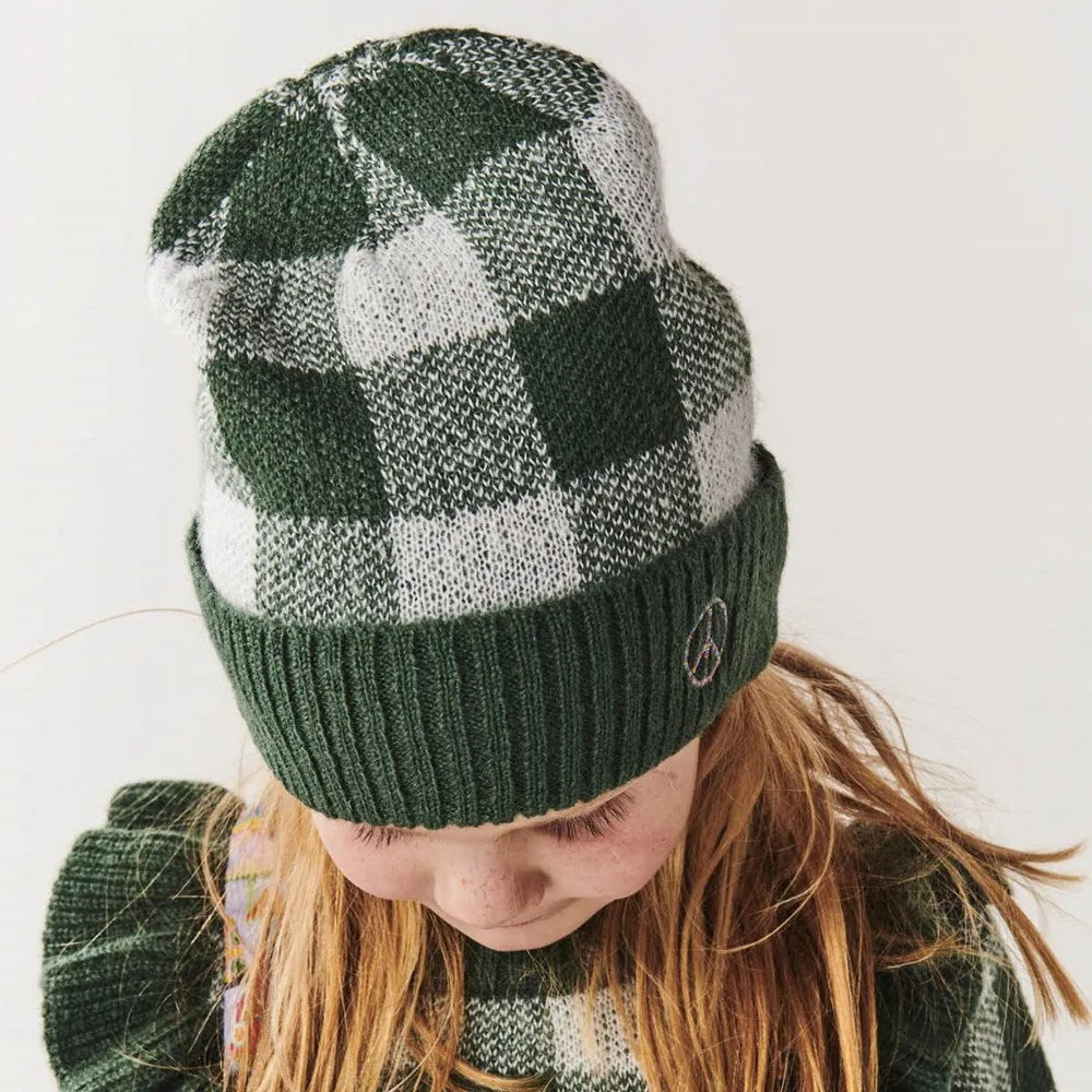 Kip&Co: Pine Tartan Knitted Beanie Kids 2-9yrs