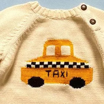 Knit Baby Romper - Taxi