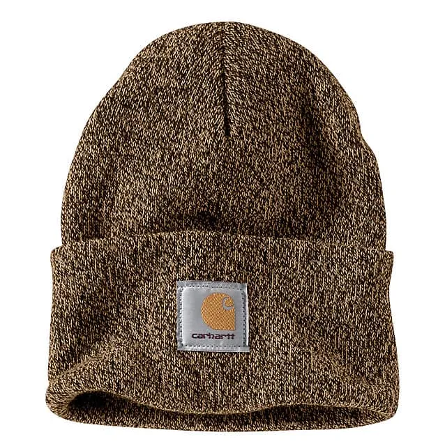 Knit Cuffed Beanie - Dark Brown / Sandstone