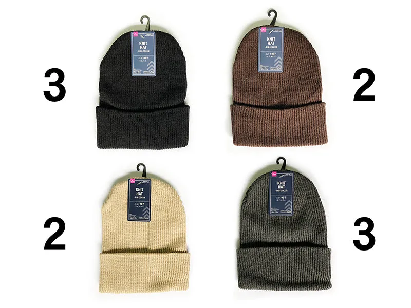 Knit hat -rib-color