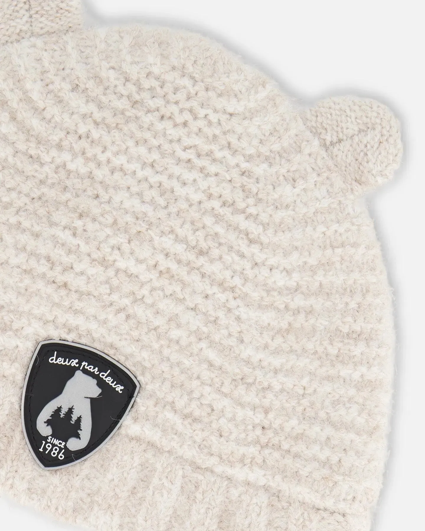 Knit Hat With Ears Off White