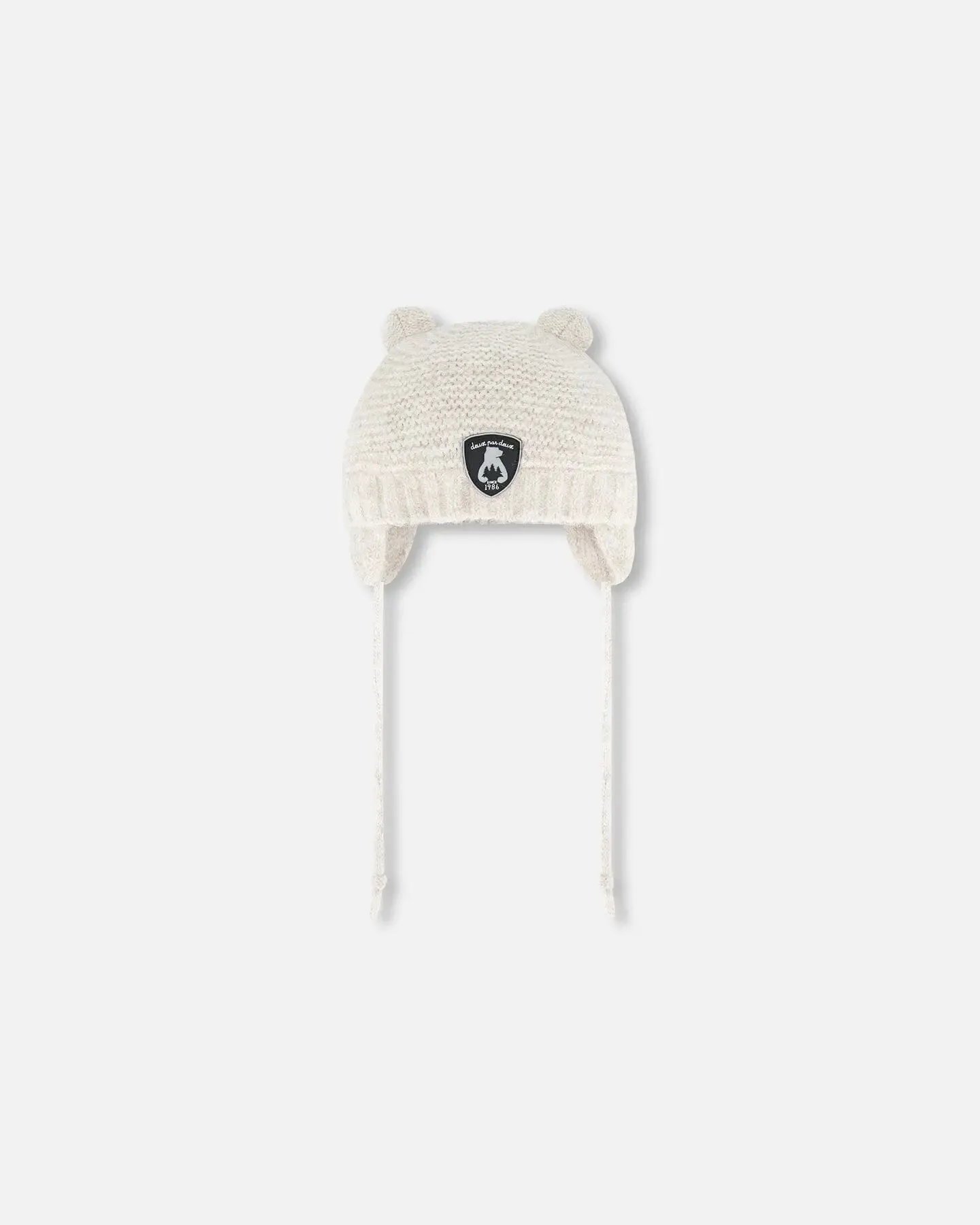 Knit Hat With Ears Off White