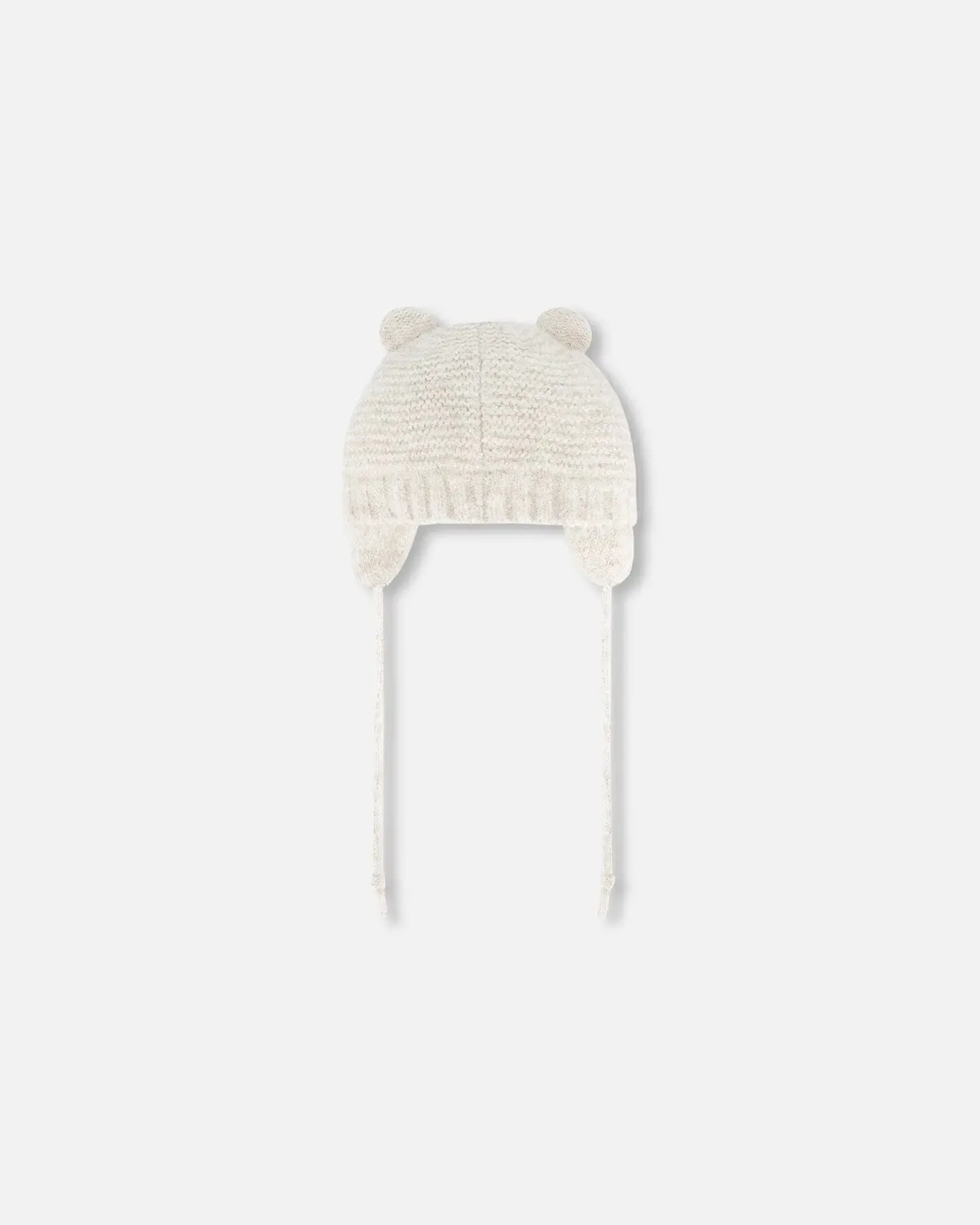 Knit Hat With Ears Off White