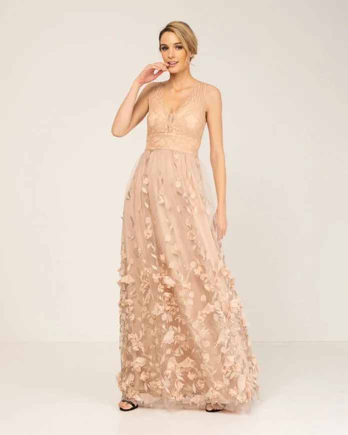 Lace Maxi Dress And Floral Tulle Skirt