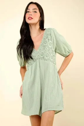 Lace Romper with Pockets by VERY J