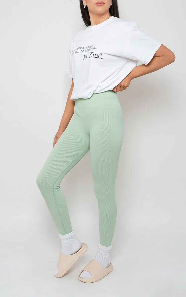 Lightweight High Waisted Rib Curvy Leggings