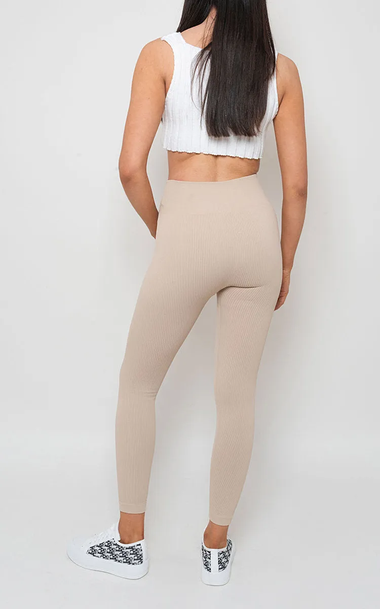 Lightweight High Waisted Rib Curvy Leggings