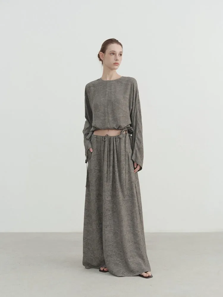 linen-high-waisted-drawstring-skirt