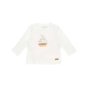 Little Dutch Long Sleeve T-Shirt - Sailor's Bay - Sailboat - Off White