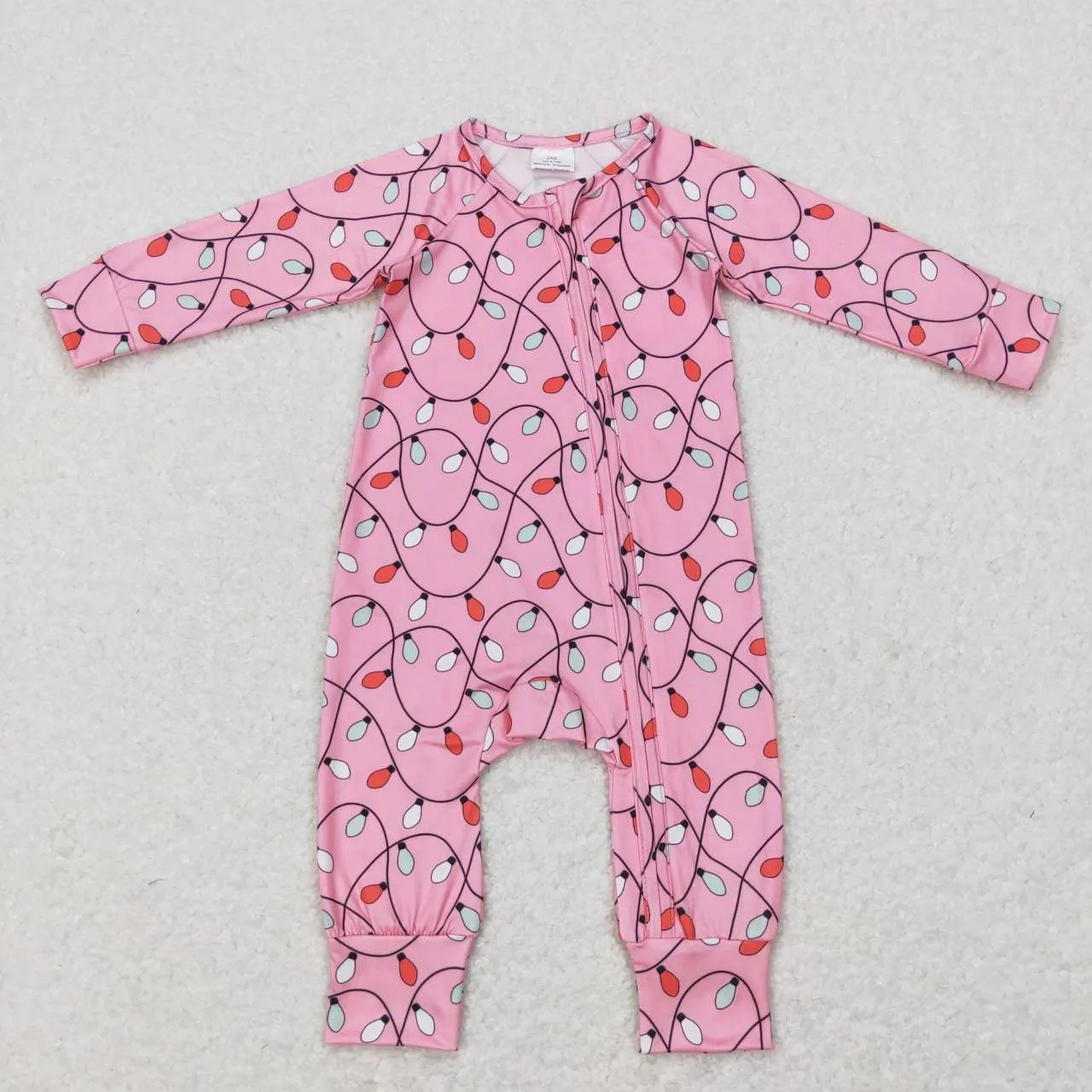 LR0757 baby clothes baby winter romper pink christmas romper