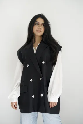 LUNA - Oversized vest with belt