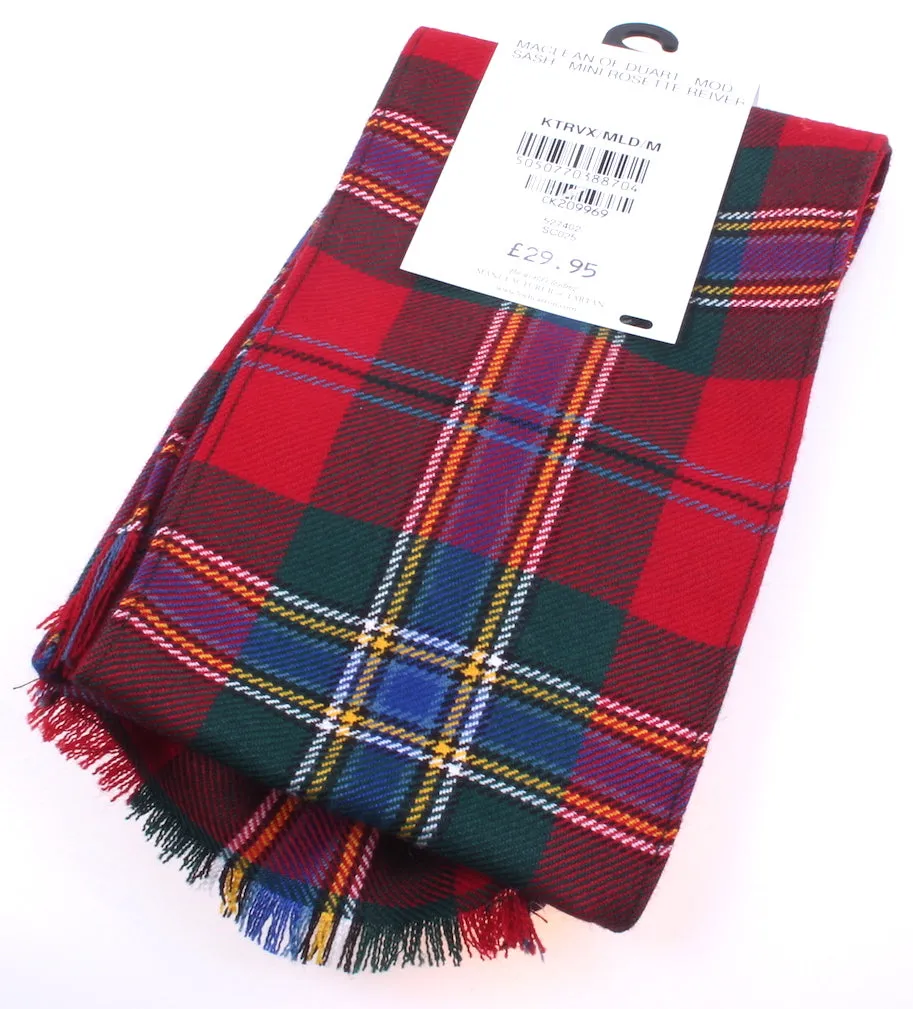 Luxury Wool Tartan Mini Sash in MacLean of Duart Modern Tartan