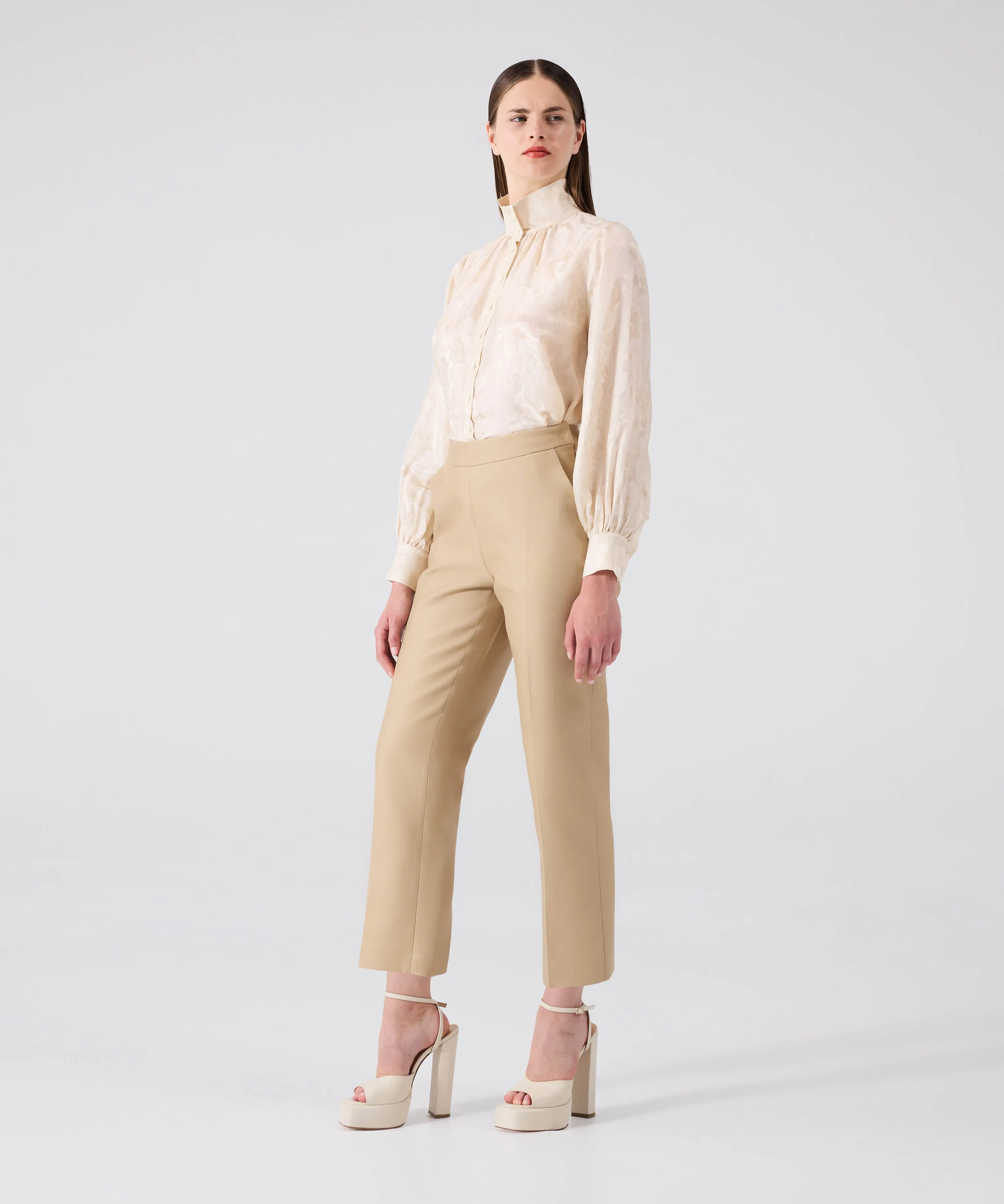 Machka Cigarette Fit Trousers Stone