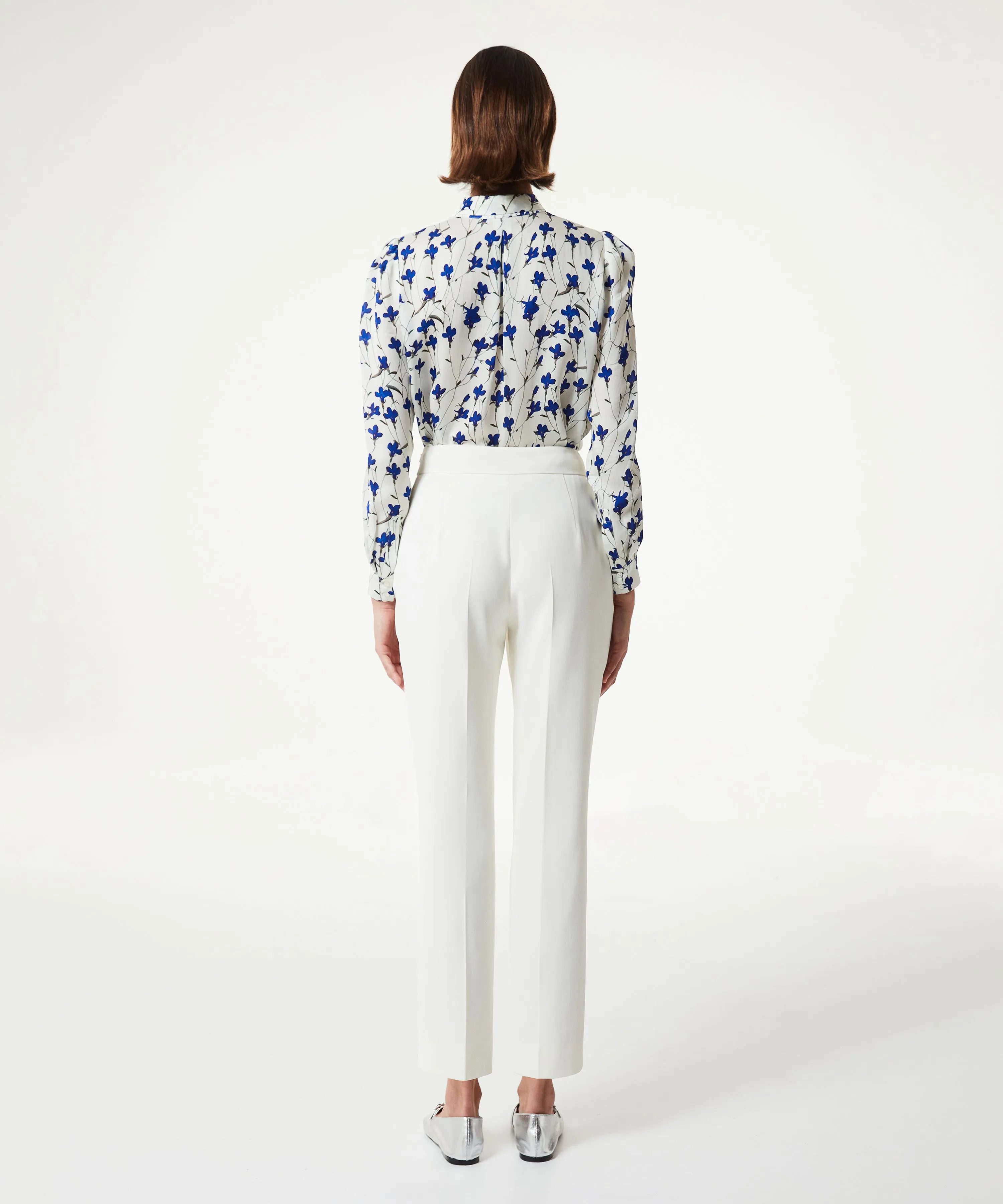 Machka Crepe Trousers With Button Accessories White