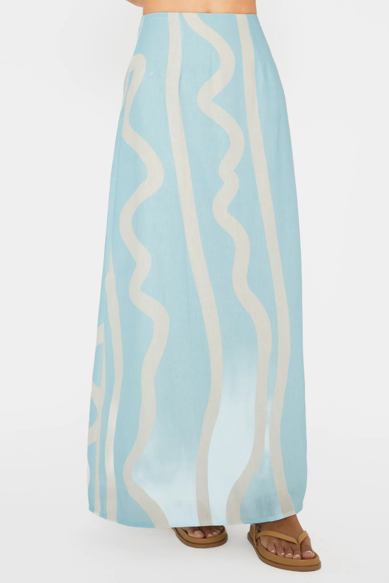 Meet Me There Maxi Skirt Abstract Blue