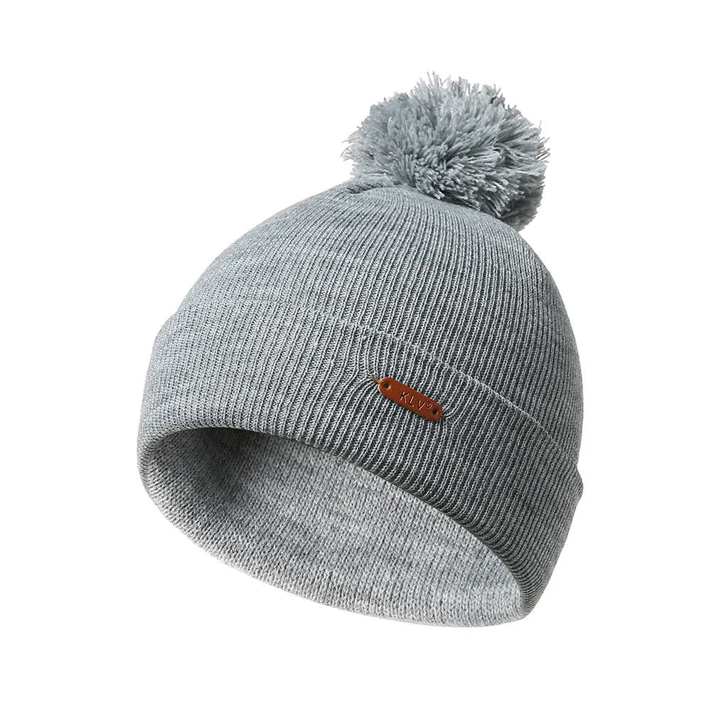 Men Women Winter Vintage Knit Earmuffs Beanie Cap Outdoor Thicken Warm Skullcap